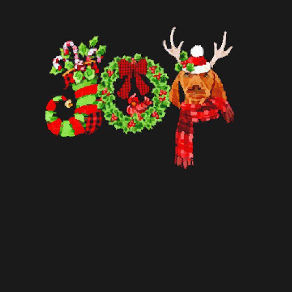 Nice Christmas joy dwarf stocking reindeer vizsla t-shirt